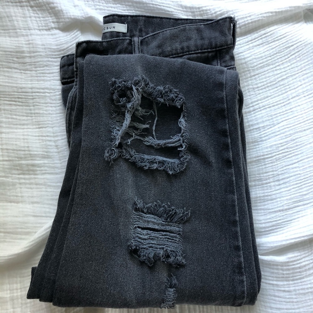 Black high rise straight jeans from pacsun